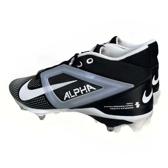 Nike Alpha Menace 4 Pro D P Black White Size 11.5 Mens New Football Cleats New main image 7